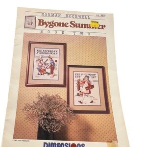 Dimensions Cross Stitch Leaflet #102 Norman Rockwell Bygone Summer Book 2 1985‎